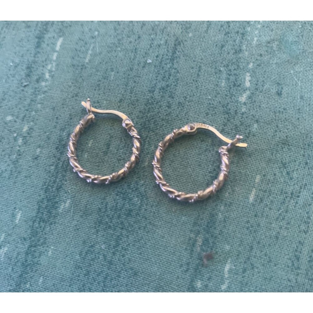 Vintage IBB Signed Sterling Silver Twisted 19MM Hoop Earrings 1.9 grams